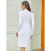 BLUEMING Womens Turtleneck Sweater Dress Slim Fit Long Sleeve Bodycon Ribbed Knit Midi Sweater Dress - 2 of 4