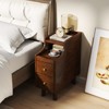 Tangkula 2PCS Solid Wood End Table w/Pull-out Tray & 2 Storage Drawers Cable Management - 4 of 4