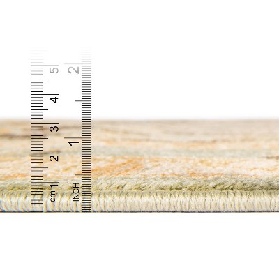 Carnation Heritage Light Green Rectangular Synthetic Area Rug - 7' x 10'