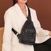 Paaaawaters Sling Bag For Women, Multi Pockets CrossBody Bags, Purses Fanny Packs, Vegan Retro Leather Braiding Sling Backpack for Travel - 4 of 4