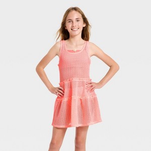 Girls' Top Tier Crochet Cover-Up Dress - Cat & Jack™ - 1 of 3