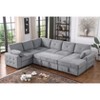TiramisuBest Large L-Shaped Modular Sofa Set with Detachable Components, Plush Cushions & Decorative Throws, Dark Gray - 3 of 4
