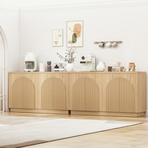 Brafabhome Accent Sideboards Buffet Cabinet with Arched Reeded Door, Modern Credenza Storage Cabinet with Adjustable Shelves for Living Room Bedroom - 1 of 4