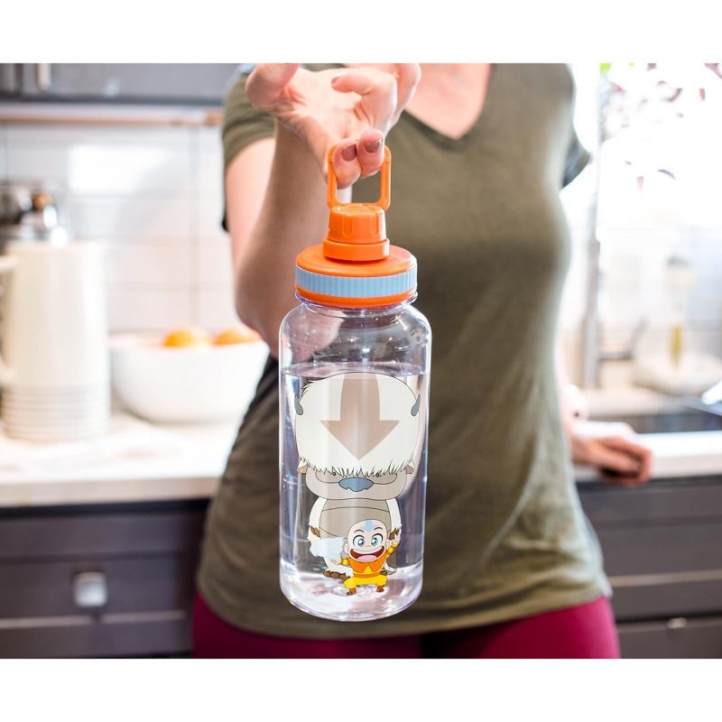 Silver Buffalo Avatar Chibi Aang & Appa Twist Spout Water Bottle And Sticker Set | 32 Ounces, 3 of 7