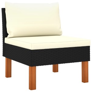 Lounge Set Poly Rattan and Solid Eucalyptus Wood - 1 of 4