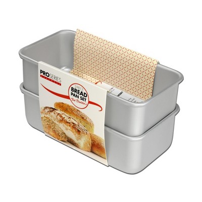 Fat Daddio's BP-SET Anodized Aluminum Bread Pan 2 Piece Set, 7.75 x 3.75 Inches