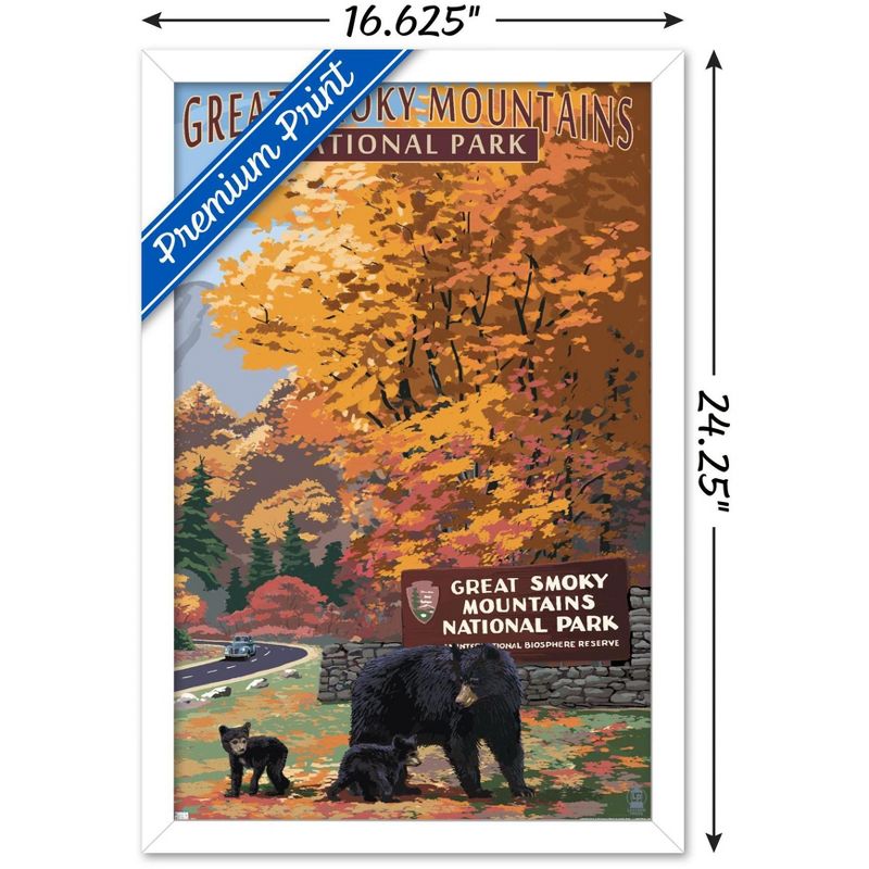 Trends International Lantern Press - Great Smoky Mountains Park Entrance Framed Wall Poster Prints, 3 of 7