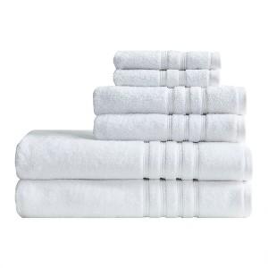 Vynxaria White Sustainable Antimicrobial 6 Piece Towel Set - 1 of 4