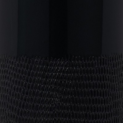 Black Grooved Ceramic Table Vase, 18-inch