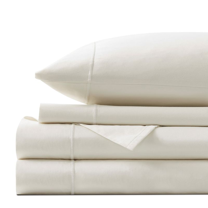 500TC Sateen Weave Solid Color Cotton Sheet Set, 1 of 7