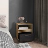 Gulches Modern Compact Nightstand 1 Drawer and Open Shelf, 4 Casters for Mobility, 20"H x18.9"W x15.7"D - 2 of 4