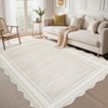 Rugs for Living Room Scalloped Area Rug for Bedroom Soft Non Slip Floor Mat Low Pile Accent Carpet for Dining Room - 2 of 4