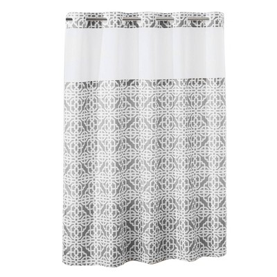 Branca Trellis Shower Curtain with Liner Gray - Hookless