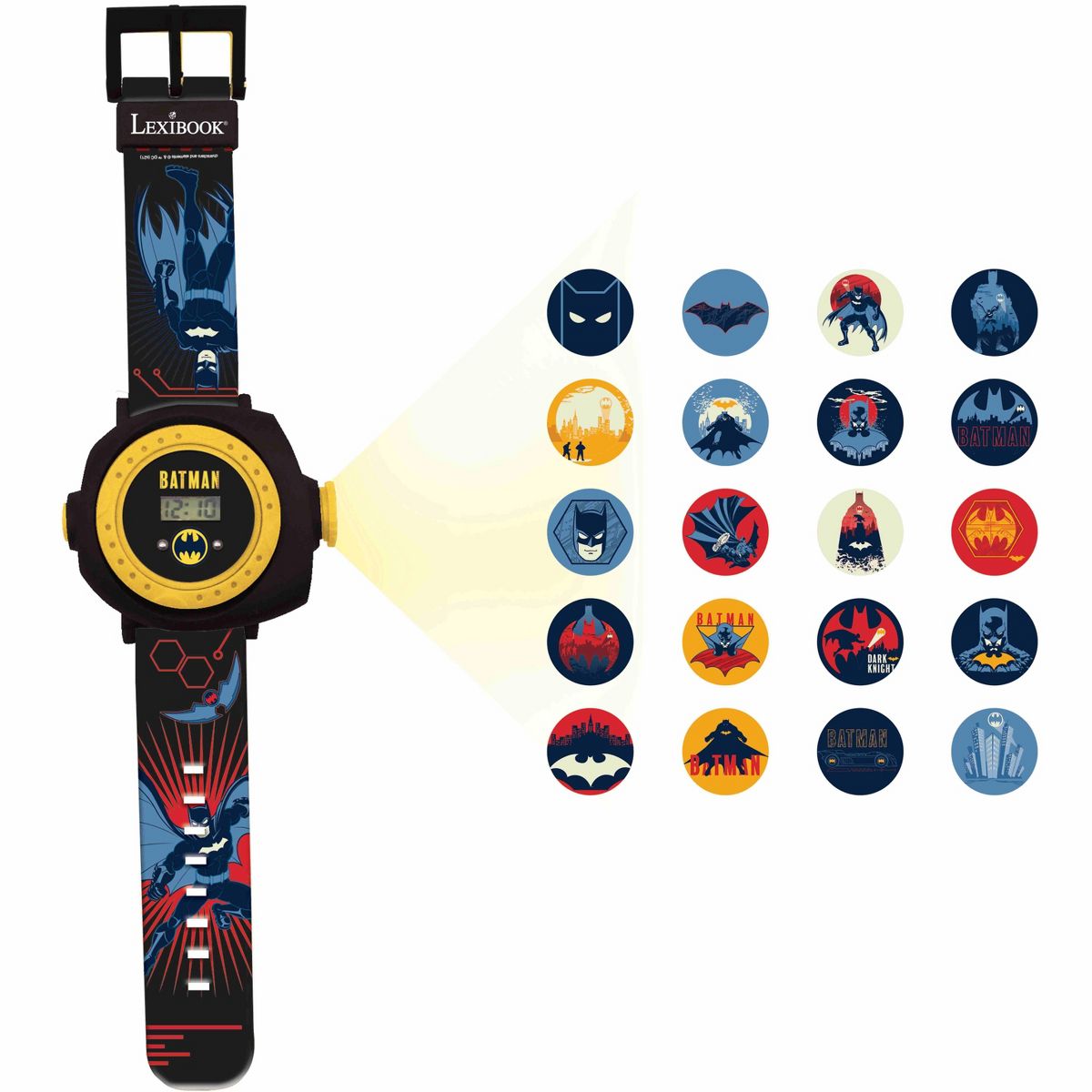 Lexibook Batman Adjustable projection watch digital screen, 20 images of Batman, for Children