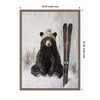 Kate & Laurel All Things Decor Sylvie Framed Canvas Winter Bear Waiting to Ski by the Creative Bunch Studio - 2 of 4