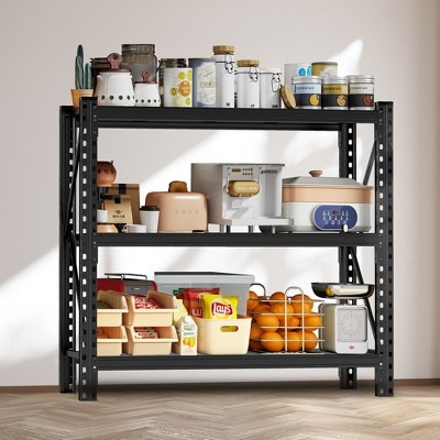 ROOMTEC 3 Tier Heavy Duty Metal Storage Shelving, Adjustable Storage Rack, Industrial Standing Shelves Unit (47.3"H x 51.2"W x 23.6"D)