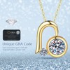 Moissanite Necklace for Women, Heart Round Moissanite Pendant with 925 Sterling Silver 14K Necklace for Wife, Mom, Girlfriend Jewelry Gifts - 4 of 4