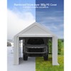 Carport Zipper Door Replacement for Portable Garage - PE Fabric, Fits 13' x 20' and 13' x 25' Frames (Frame Not Included) - 4 of 4