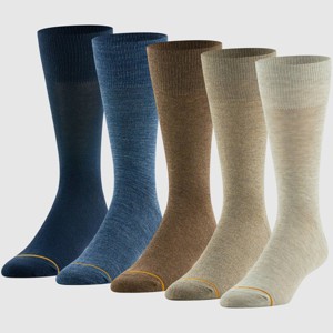 Goldtoe Signature Collection Men's Comfort Top Flat Knit Crew Socks 5pk - 6-12.5 - 1 of 4