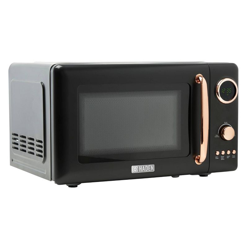 Haden 700W .7 cu ft Microwave with Settings and Timer - Black and Copper, 4 of 9