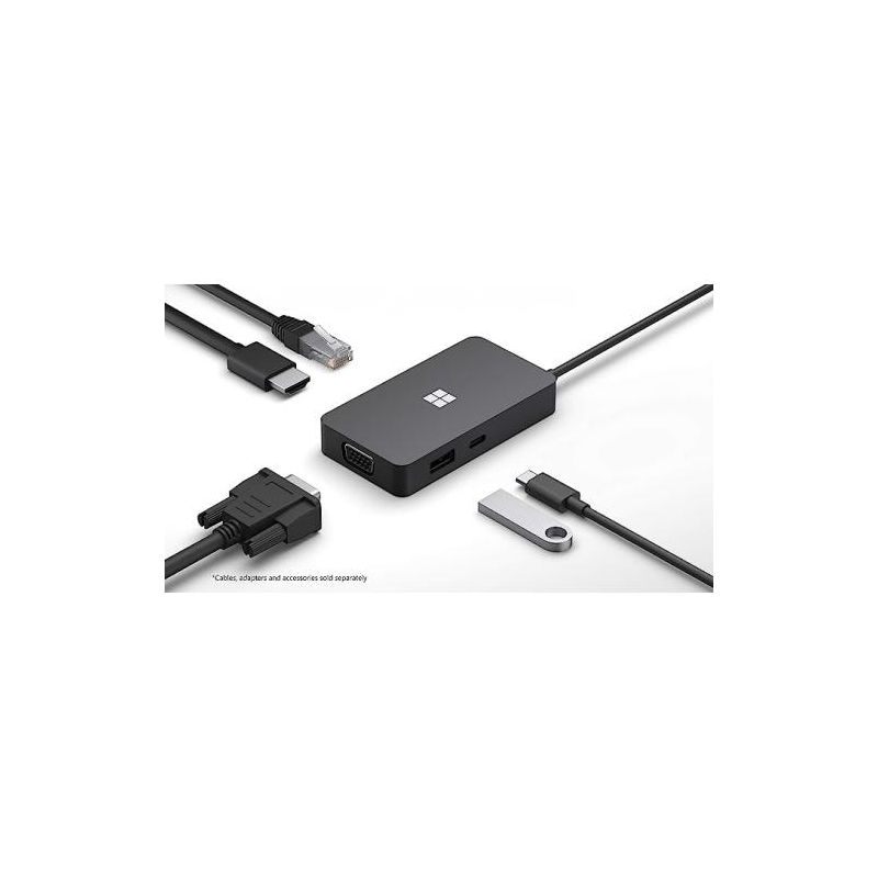 Microsoft Surface USB-C Travel Hub for Business - USB Type C Connector - 1 x USB-A Port & 1 x USB-C Port - 1 x HDMI & 1 x VGA - 1 x Network (RJ-45), 2 of 6
