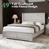 AMERLIFE 5 Pieces Farmhouse Bedroom Sets, Bed Frame, 54" W 6 Drawer Dresser, 47'' H 5 Drawer Dresser, Nightstand Set of 2 - 3 of 4