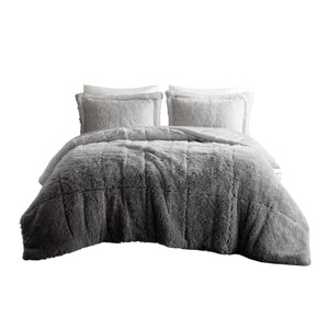 ChicFurnit Bedding Set Plush Ombre Faux Fur Comforter Set with Matching Shams for Warm Sleep, 324.99, 15.75"*11.81"*11.81" - 1 of 4