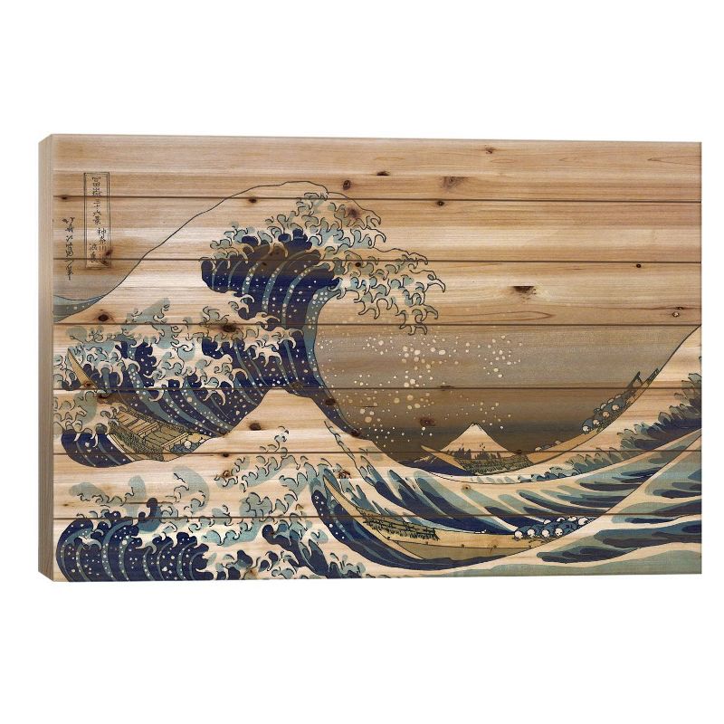 The Great Wave at Kanagawa 1829 Wood Print by Katsushika Hokusai - iCanvas, 1 of 4