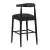 Sapphtopaz Modern Wooden Bar Stools Set of 2 with Curved Back & Upholstered Seat Counter Height Stools with Footrest for Kitchen Island - 3 of 4