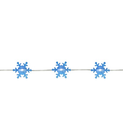 Northlight 20ct Snowflake Shaped LED Christmas Fairy Lights Warm White - 6' Copper Wire