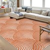 Modern Washable Area Rug 6x9 ¨C Non-Slip Rubber Backing Low Pile Abstract Rug for Living Room, Bedroom, Office ¨C Orange, 6' ¡Á 9 - 2 of 4