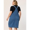 Agnes Orinda Women's Plus Size Overall Distressed Racerback with Pockets Denim Jumpers Dress - 4 of 4