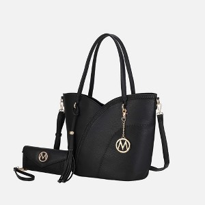 MKF Collection Imogene Two-tone Whip Stitches Vegan Leather Women’s Shoulder bag with Wallet by Mia K - 1 of 4