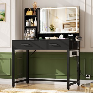 Besiost Vanity Desk with LED Mirror and Charging Station - 1 of 4