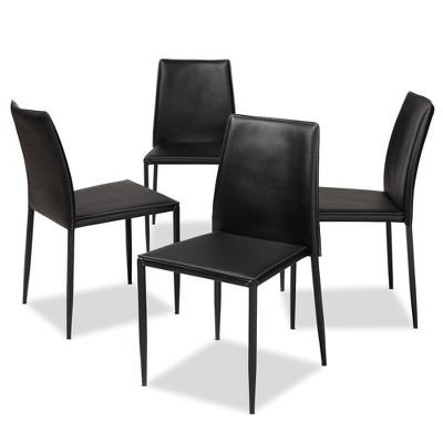 Set Of 4 Pascha Modern And Contemporary Faux Leather Upholstered Dining ...