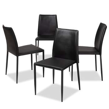 Set of 4 Pascha Modern and Contemporary Faux Leather Upholstered Dining Chairs - Baxton Studio