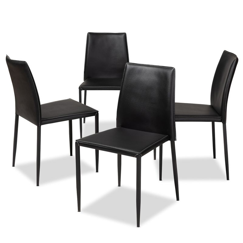 Set of 4 Pascha Modern and Contemporary Faux Leather Upholstered Dining Chairs - Baxton Studio, 1 of 7
