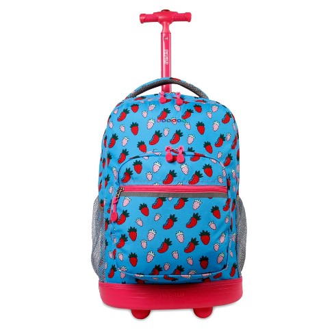 J World Sunrise 18 Rolling Backpack Strawberry Target