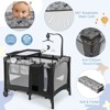 Infans Portable Baby Playard Nursery Center Crib Bassinet w/ Hanging Toys & Music Box - 2 of 4