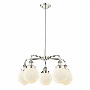Beacon - 5 Light Stem Hung Chandelier In Art Deco Style-15.13 Inches Tall and 24 Inches Wide - 1 of 1