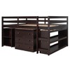 PAGED Simple Wooden Low Loft Bed Bunk Bed with Movable Desk, Twin Size Bed Frame with Storage, Ladder and Guardrail for Kids, Teens - 2 of 4