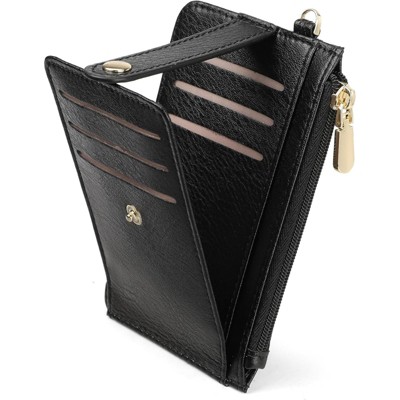 FATMOON Womens Wallet - Slim Credit Card Holder RFID Blocking for Women – PU Leather Keychain Wallet with Zipper Pocket, Lightweight