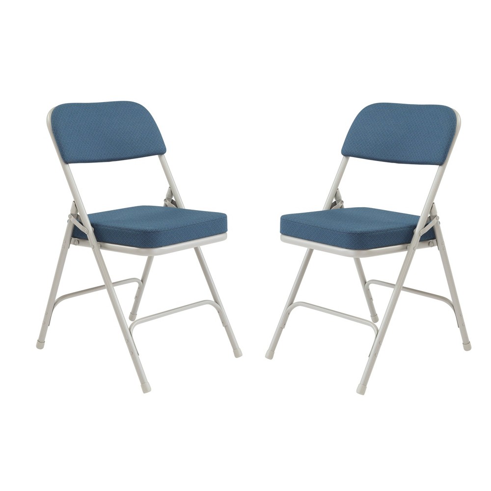 Photos - Computer Chair Set of 2 Premium Fabric Padded Folding Chairs Regal Blue - Hampden Furnish