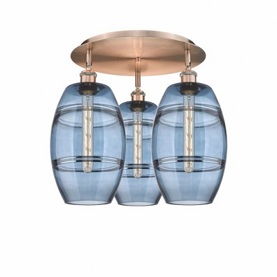 Vaz - 3 Light Flush Mount In Industrial Style-10.88 Inches Tall and 19.75 Inches Wide