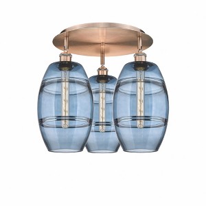 Vaz - 3 Light Flush Mount In Industrial Style-10.88 Inches Tall and 19.75 Inches Wide - 1 of 1