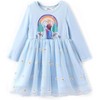 Disney Princess Toddler Dress  Long Sleeve Embroidered Daisy Double-Layered Tulle Winter Birthday Party Outfit - 4 of 4