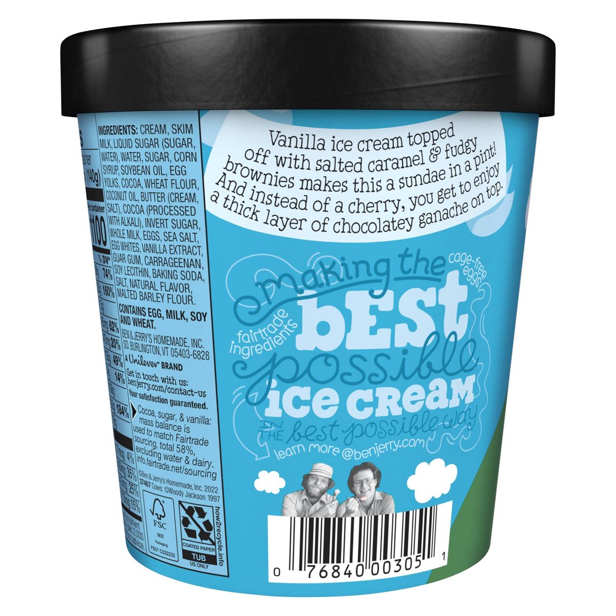 Ben & Jerry's Topped Salted Caramel Brownie Ice Cream - 1pt: Fair Trade Certified - thumbnail 3
