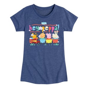 Girls' - Peppa Pig - Candy Cat and Rebecca Rabbit Train Fitted Short Sleeve Graphic T-Shirt - 1 of 4