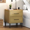 vidaXL Nightstand Storage Bedside Table with 2 Drawers Solid Pine Wood OSLO - 2 of 4