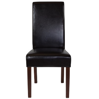 Mahogany LeatherSoft Upholstered Parsons Dining Side Chair, Set of 4